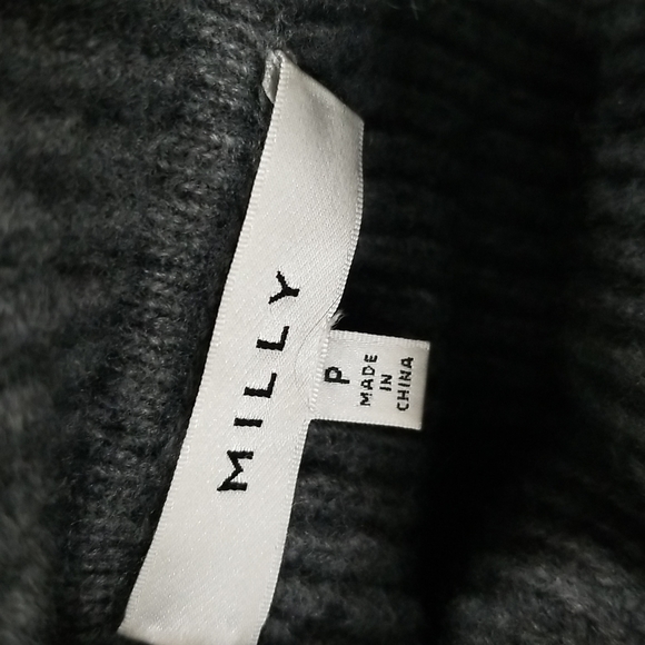 Milly of New York  Gray longsleeved turtleneck sweater size Petite - Picture 7 of 15